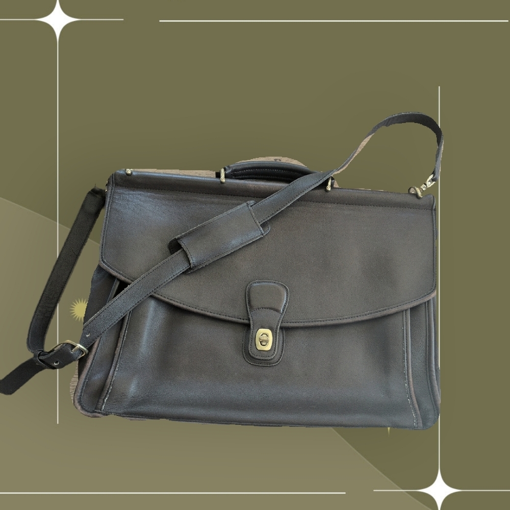 ✨ Coach 90s Beekman Brown Leather Briefcase